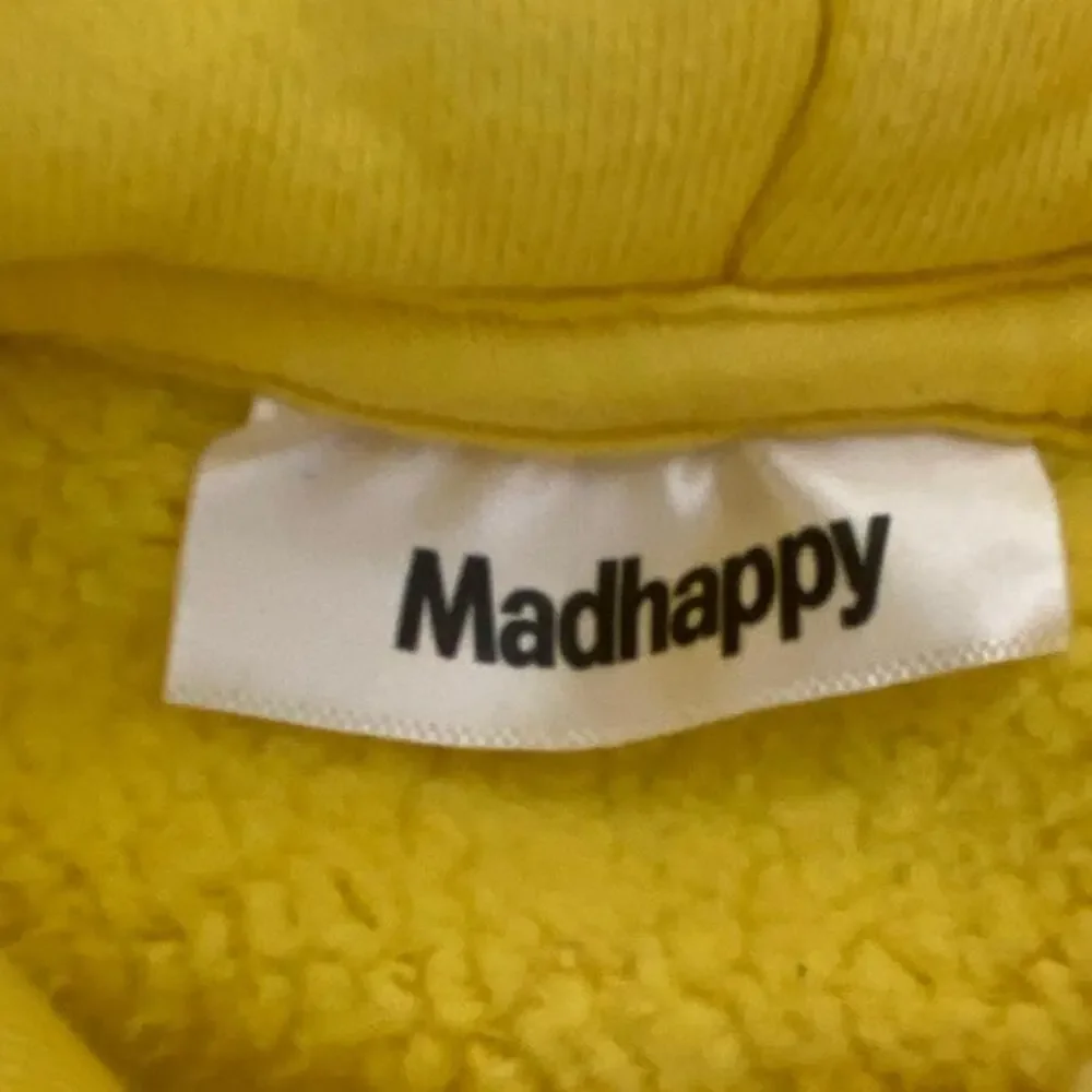 Madhappy x Snapchat Hoodie Men's Yellow Fleece Lined Pullover Cotton USA Medium